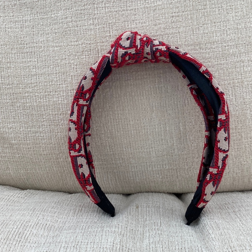 Red Dior print headband